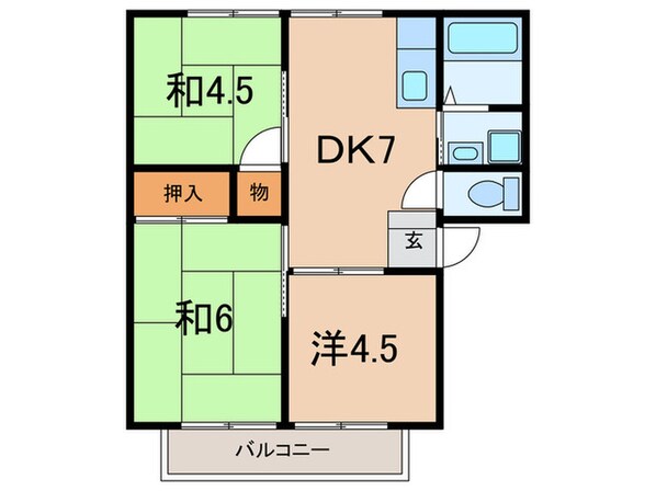 サンシティ蓮池Ｂ棟の物件間取画像